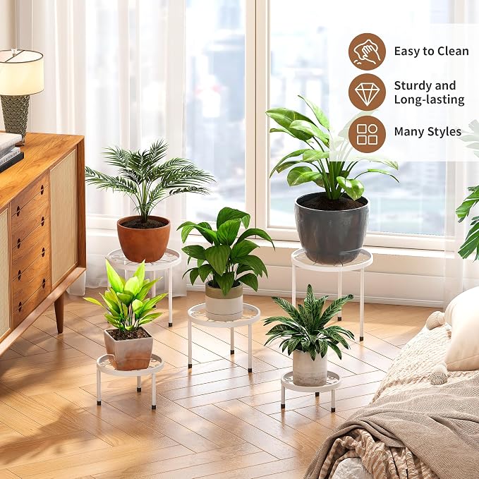 Plant Stand Indoor Outdoor 5 Pack Heavy Duty Metal Stand Multiple Plants - Image 3