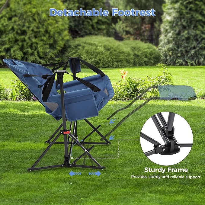 Ainfox Hammock Chair with Footrest, Oversized Swinging Portable Folding Camping - Image 4