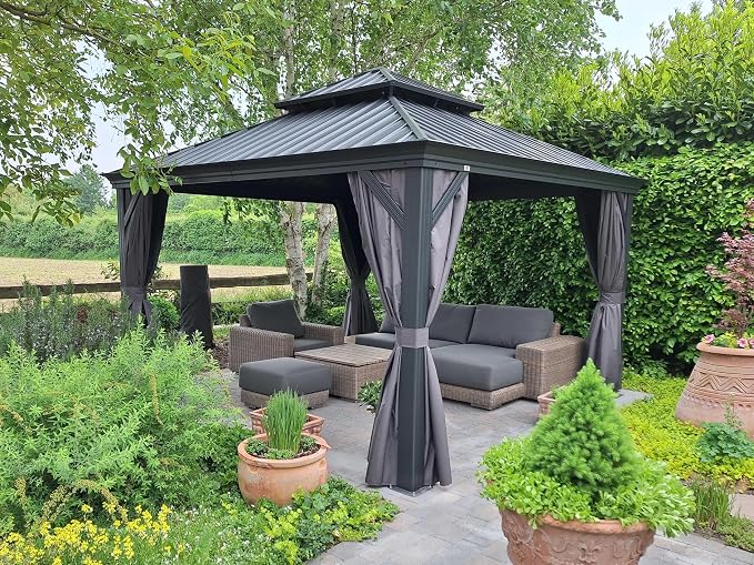 PURPLE LEAF 12' X 12' Permanent Hardtop Gazebo Aluminum Gazebo - Image 2