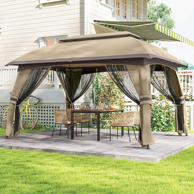 Outsunny 10' x 13' Patio Gazebo, Outdoor Gazebo Canopy Shelter - Image 9