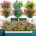 AGIRL 24 Bundles Artificial Flowers Outdoor, No Fade Fake Plastic Flowers Faux by AGIRL