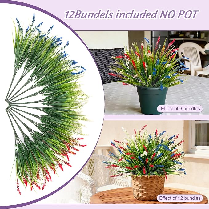 Artificial Faux Plants for Outdoor Spring Decoration, Fake Flowers Shrubs UV - Image 5