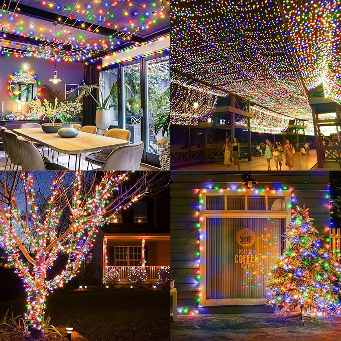 KNONEW 403ft 1000 LED String Lights Outdoor Christmas Lights 8 Modes & Timer - Image 8