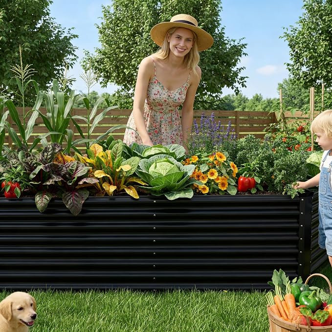8x2x2ft Raised Garden Bed Kit, Galvanized Planter Garden Boxes Outdoor - Image 4