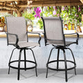 Shintenchi 2 Piece Patio Swivel Bar Chairs, All Weather Textile Outdoor Metal by Shintenchi