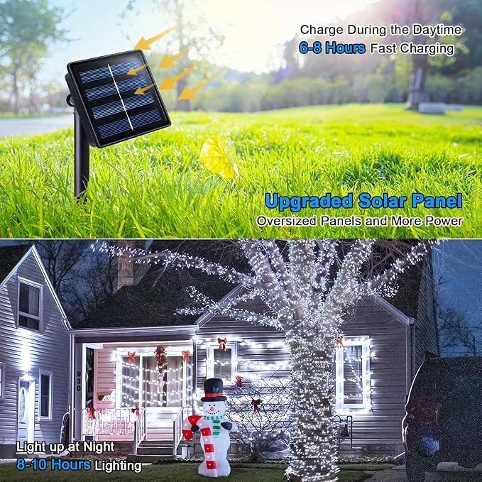 JMEXSUSS 2 Pack Solar String Lights Outdoor Waterproof, Total 400 LED 151FT - Image 7