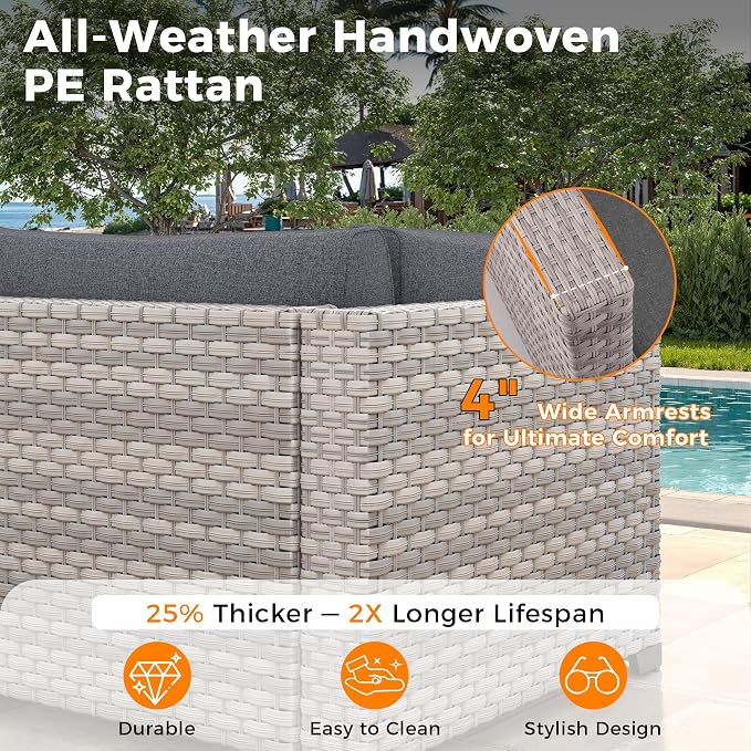 14-Seat Modern Patio Furniture Set - Image 4