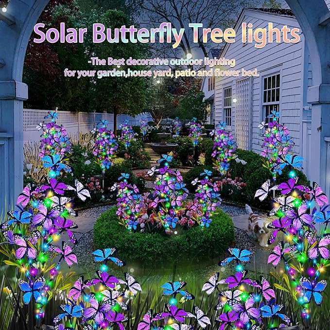 Solar Garden Lights Outdoor, Waterproof 2 Pack Solar Butterfly Lights - Image 5