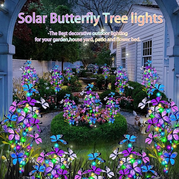 Solar Garden Lights Outdoor, Waterproof 4 Pack Solar Butterfly Lights - Image 7