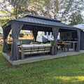 PURPLE LEAF 12' X 20' Permanent Hardtop Gazebo Aluminum Gazebo by PURPLELEAF