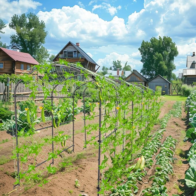 unho Black Iron Garden Arch Trellis - Image 7