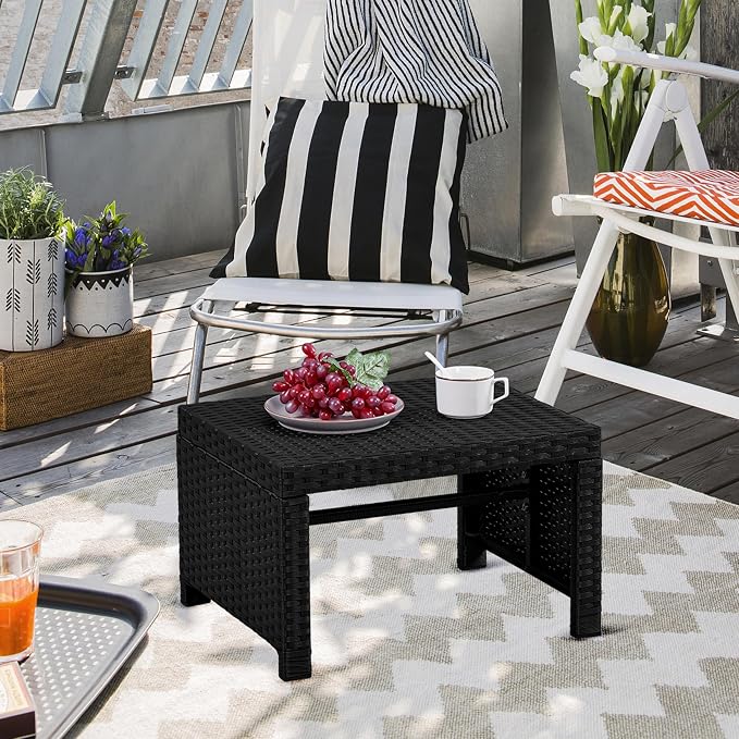 Yaheetech Wicker Ottomans - Image 4