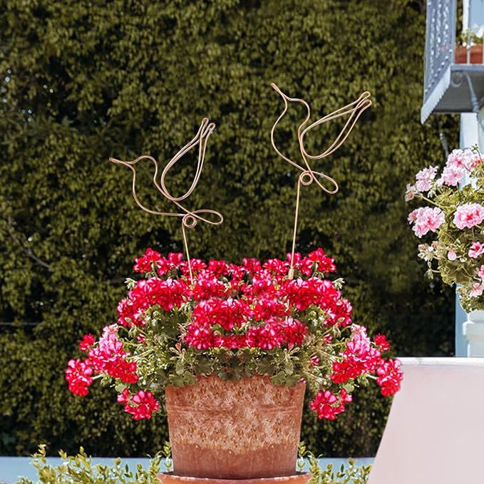 Hummingbird Decor Garden Stakes Decorative Set of 2, Hummingbirds Metal Wire - Image 7