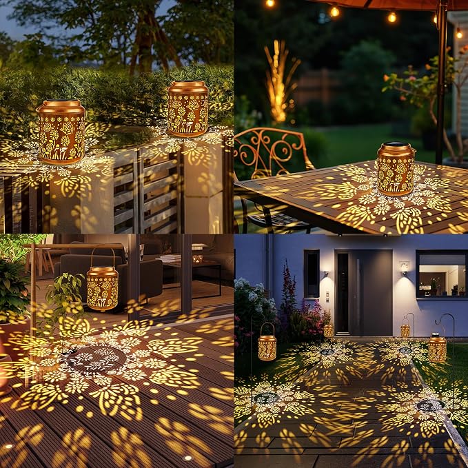 Brizled Butterfly Solar Lantern Lights 2 Pack, Warm White Christmas/Birthday - Image 5