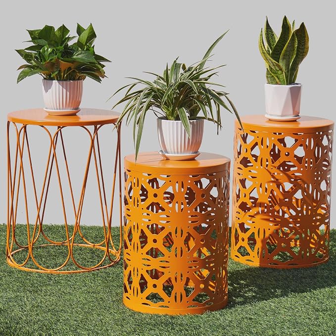 Y&M Metal Round Table, Coffee Table End Patio Table by YM