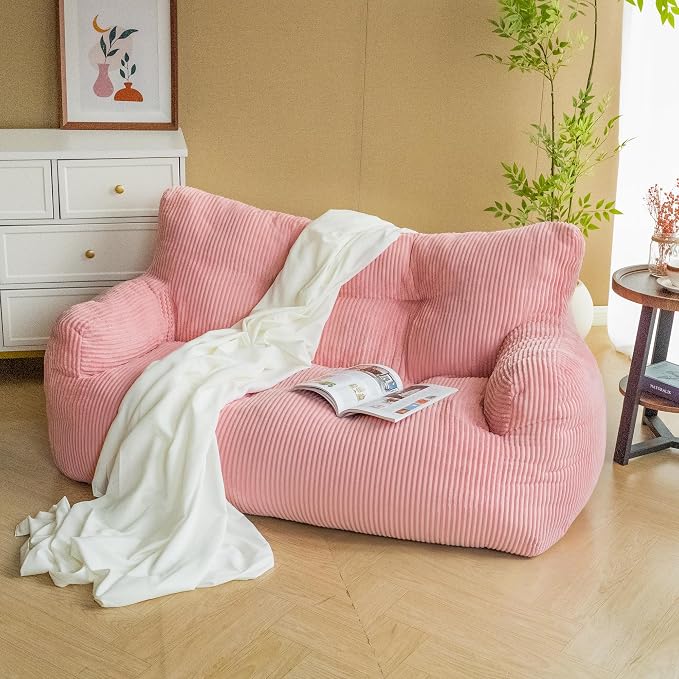 Pamapic 59" Bean Bag Chair, 2 Seat Loveseat Sofa, Ultra Soft Dutch Velvet - Image 3