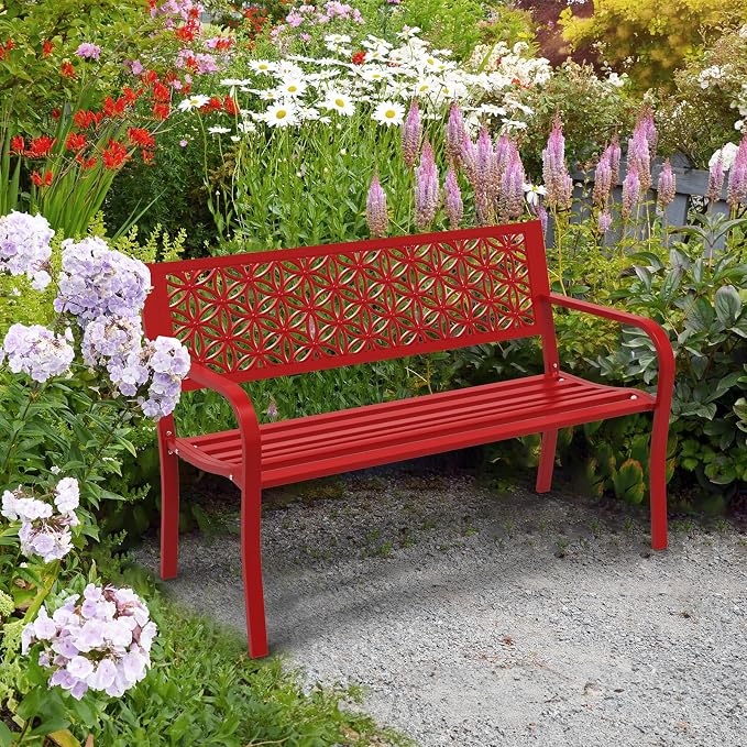 VINGLI 50" Outdoor Bench Metal - Image 2