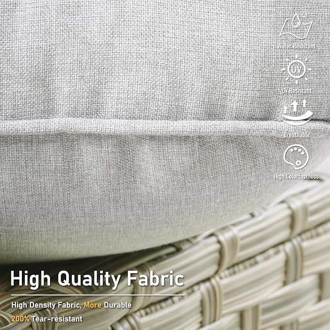 HOOOWOOO 2 Piece Patio Chairs Set, Outdoor Wicker Chairs, All Weather Resistant - Image 2