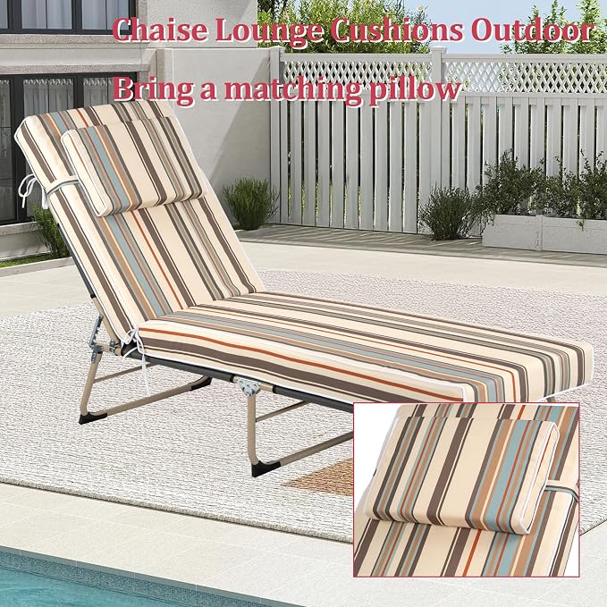 Chaise Lounge Cushions Outdoor 72x21x4 Inch, Patio Lounger Chair Cushion - Image 6