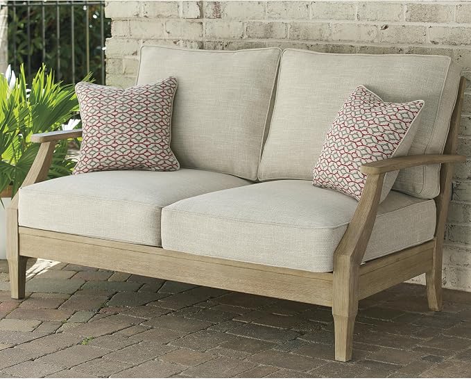 Signature Design by Ashley Clare View Coastal Outdoor Loveseat, Cushioned by SignatureDesignbyAshley