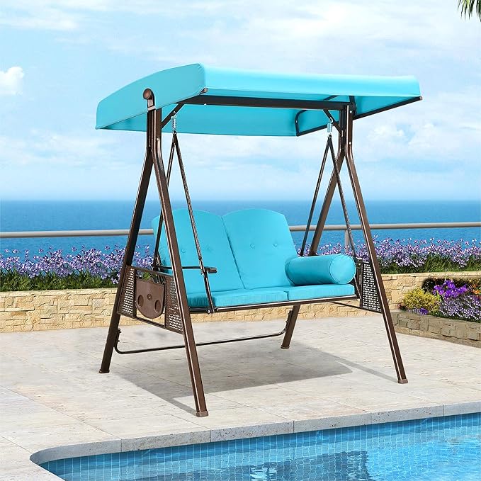 PURPLE LEAF 2-Seat Deluxe Outdoor Patio Porch Swing by PURPLELEAF