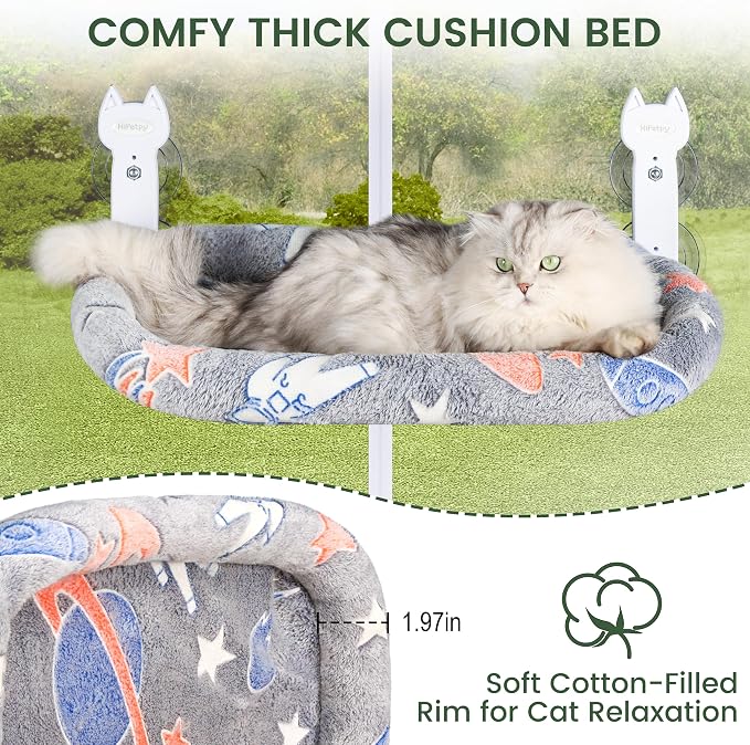 Cat Window Perch, Glow in The Dark Foldable Cat Hammock - Image 3