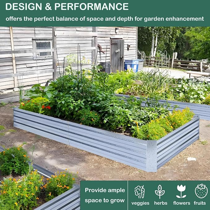 Galvanized Raised Garden Beds for Vegetables Large Metal Planter Box Steel Kit - Image 2