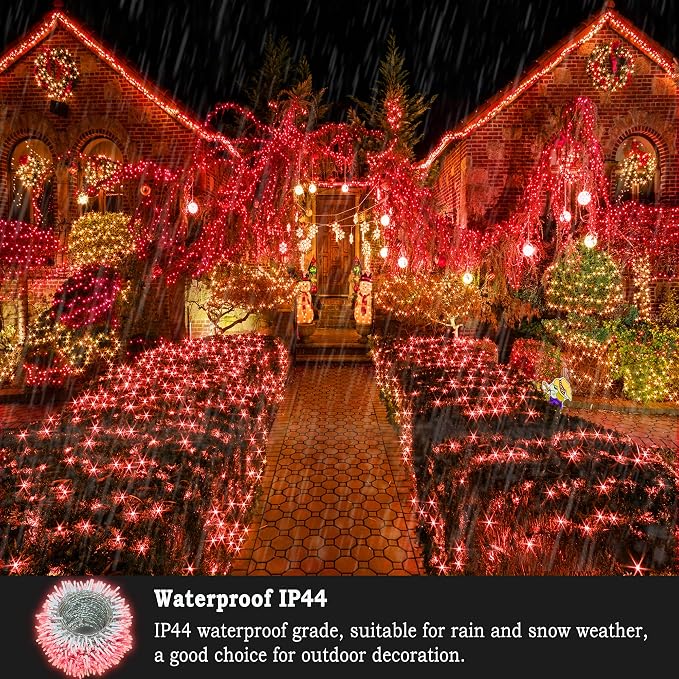 KNONEW 403ft 1000 LED String Lights Outdoor Christmas Lights 8 Modes & Timer - Image 4