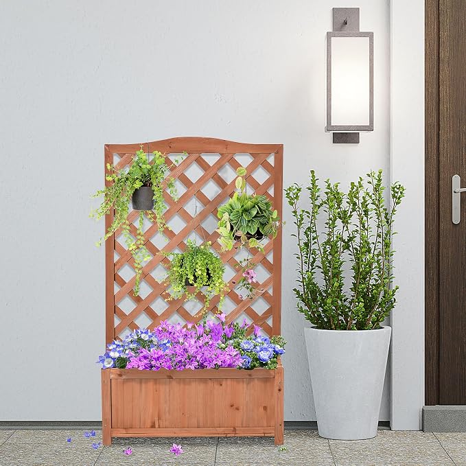 Outsunny Wooden Raised Garden Bed - Image 2