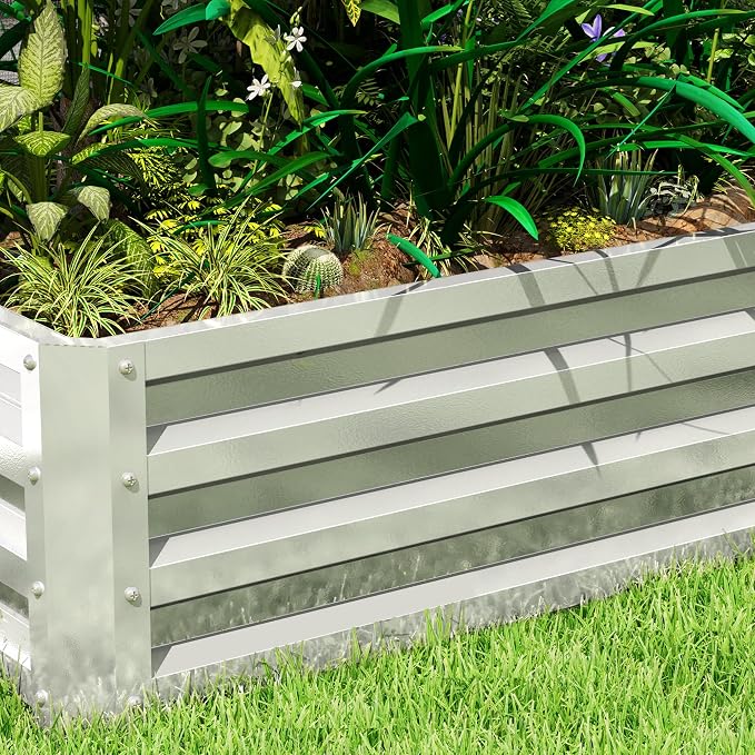 Outsunny Galvanized Raised Garden Bed, - Image 9