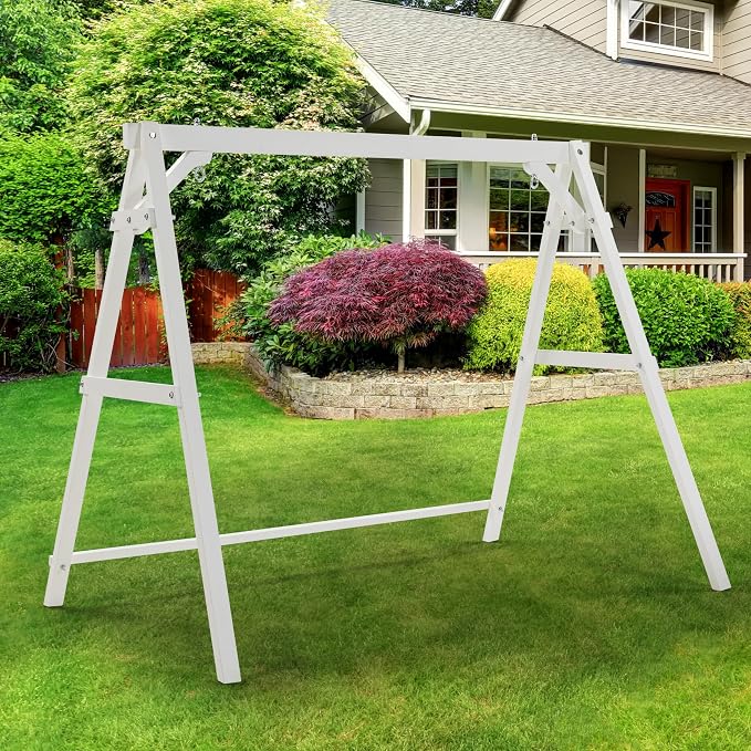 Finnhomy Outdoor 880 LBS Porch Swing Frame, Stable A-Frame Wooden Swing Stand by Finnhomy