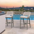 PURPLE LEAF Bar Stools Set of 2 Bar Height Metal Bar Chairs by PURPLELEAF