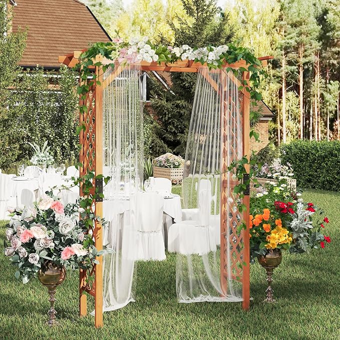 Tangkula 88-Inch Wooden Garden Arbor - Image 9