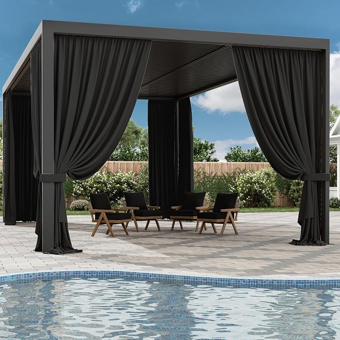 Gazebo Universal Replacement Privacy Curtain, 4-Panels Sidewall Curtains - Image 6