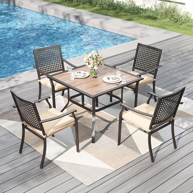 PHI VILLA 5 Pieces Outdoor Dining Set - Image 2