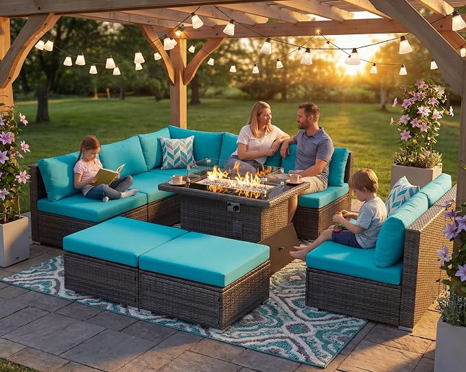 NICESOUL 10 Piece Modern Outdoor Furniture Set - Image 3