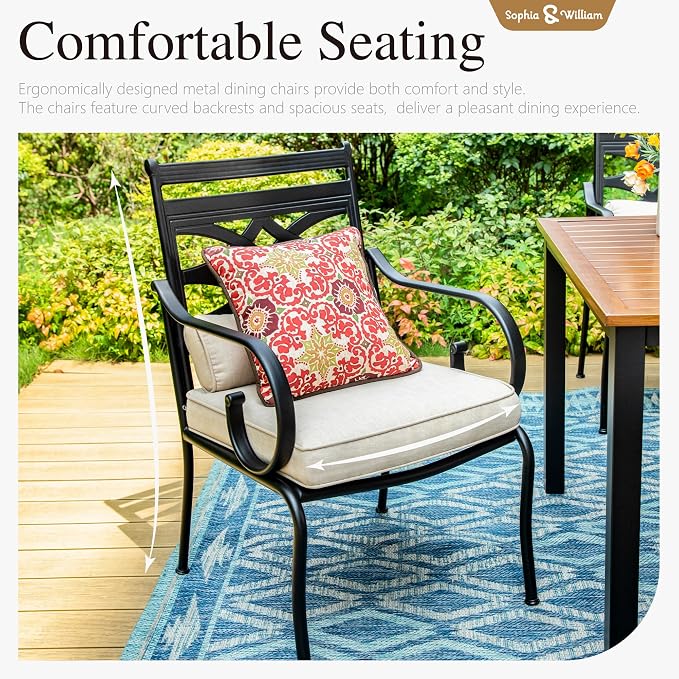 Sophia and William Outdoor Patio Dining Set - Image 4