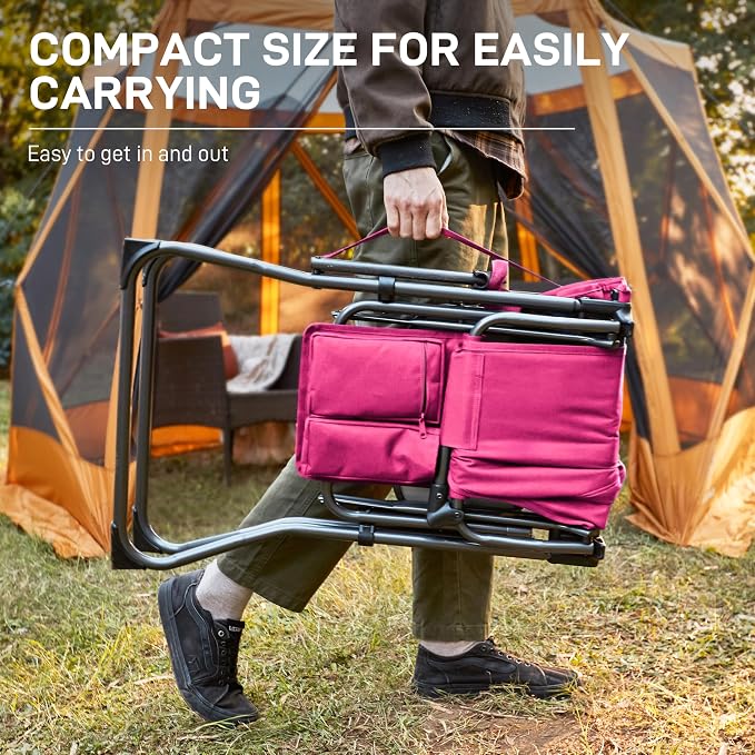 EVER ADVANCED Portable 30.7" Seat Height Tall Folding Camping Chair Directors - Image 6