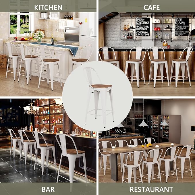 Yongqiang 24" Bar Stools Set of 4 Modern Farmhouse Counter Height Bar Chairs - Image 7