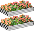 2PCS 8x4x1FT Galvanized Raised Garden Bed, Planter Raised Beds-Metal Garden Box by Home