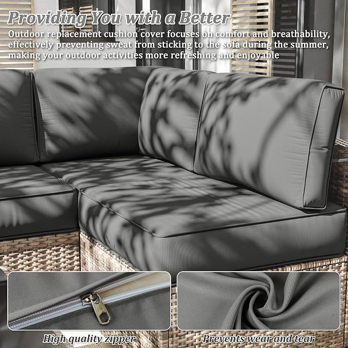 14 Pcs Outdoor Cushion Slipcovers Outdoor Patio Cushion Covers Replacement - Image 4