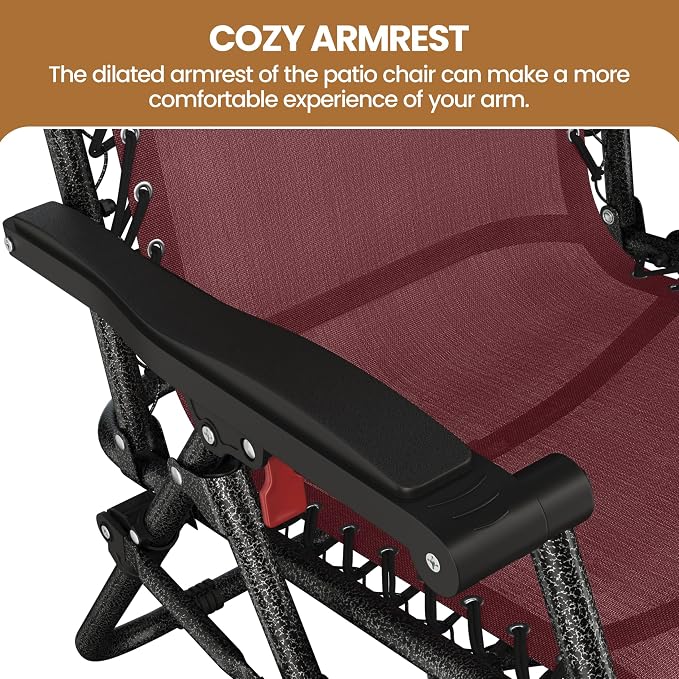 Yaheetech Zero Gravity Recliners Outdoor Adjustable Folding Reclining Lounge - Image 6