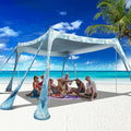 Beach Canopy Beach Tent Pop Up Shade 10x10ft Sun Shelter UPF50+ by VIONMI