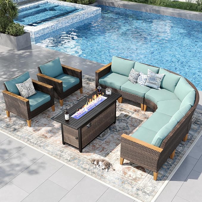 PHI VILLA Half-Moon Patio Furniture Set by PHIVILLAThepioneerofcomfortablehouseholdsupplies