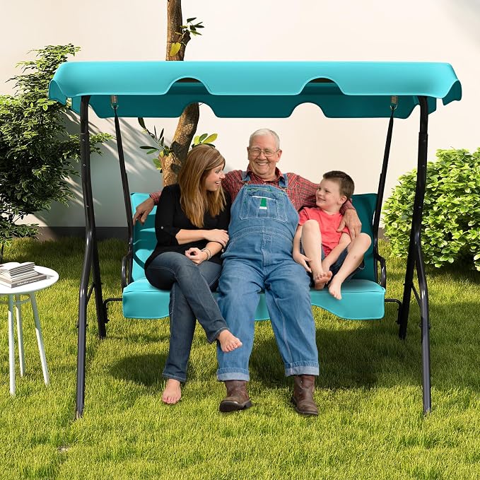 Tangkula 3 Person Porch Swing, Patio - Image 9