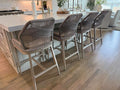 PURPLE LEAF Patio Counter Height Bar Stools 24" H Set of 2 Modern Rattan Bar by PURPLELEAF
