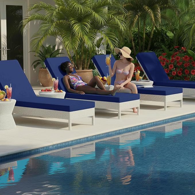Chaise Lounge Cushions Outdoor Set of 4 - Image 2