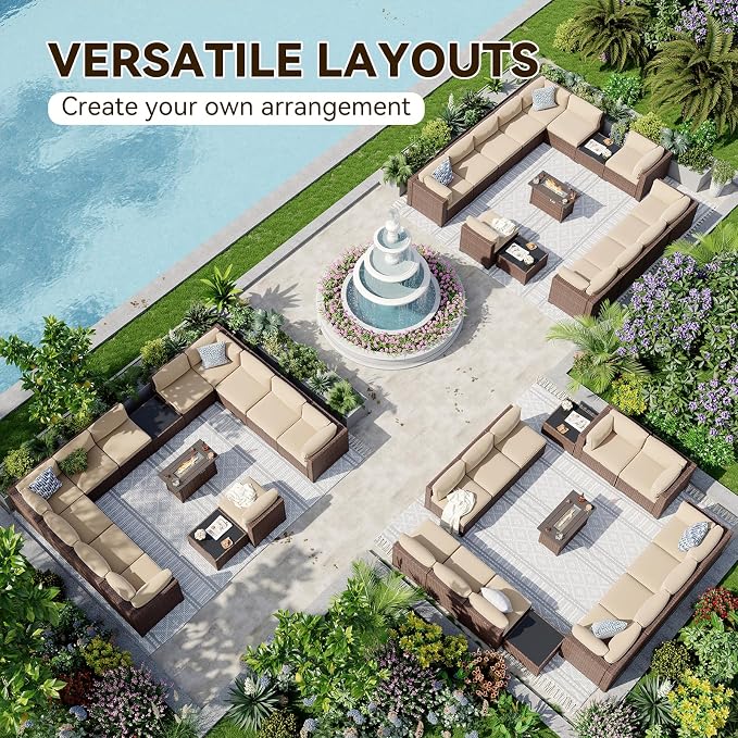Aoxun Patio Furniture Sets, 15-Piece Outdoor Patio Furniture - Image 8