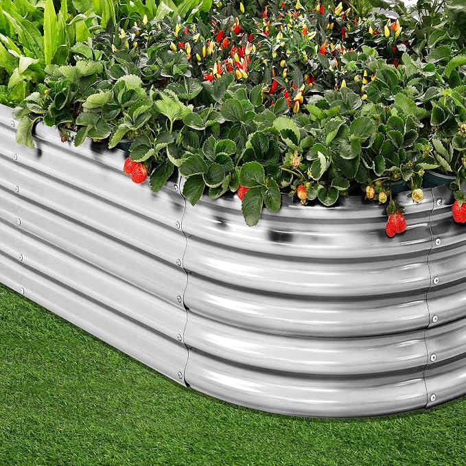 Land Guard 4×2×1.5ft Galvanized Raised Garden Bed Kit, Galvanized Planter - Image 3