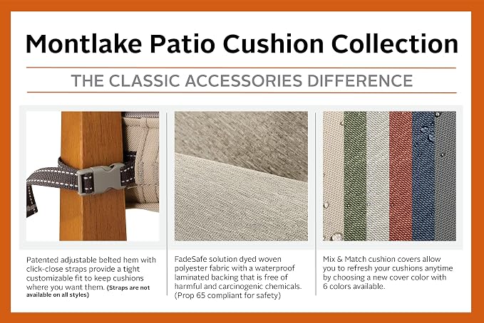 Classic Accessories Montlake FadeSafe Water-Repellent 59 x 18 x 3 Inch Outdoor - Image 5
